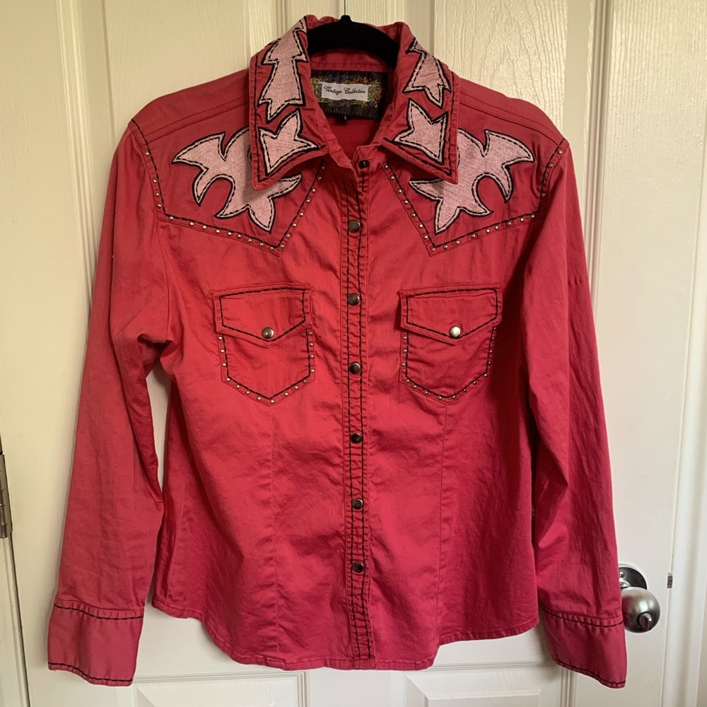 Women’s Large Vintage Collection Western shirt embroidered cowgirl snaps